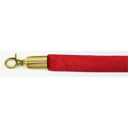 Vic Crowd Control 96 in. Velour Rope with Gold Closable Hook - Burgundy 1666